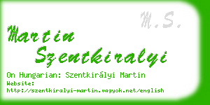 martin szentkiralyi business card