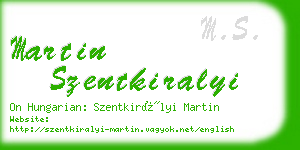 martin szentkiralyi business card